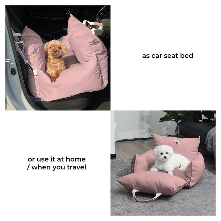 Comfortable and secure dog bed for car travel, easy to clean