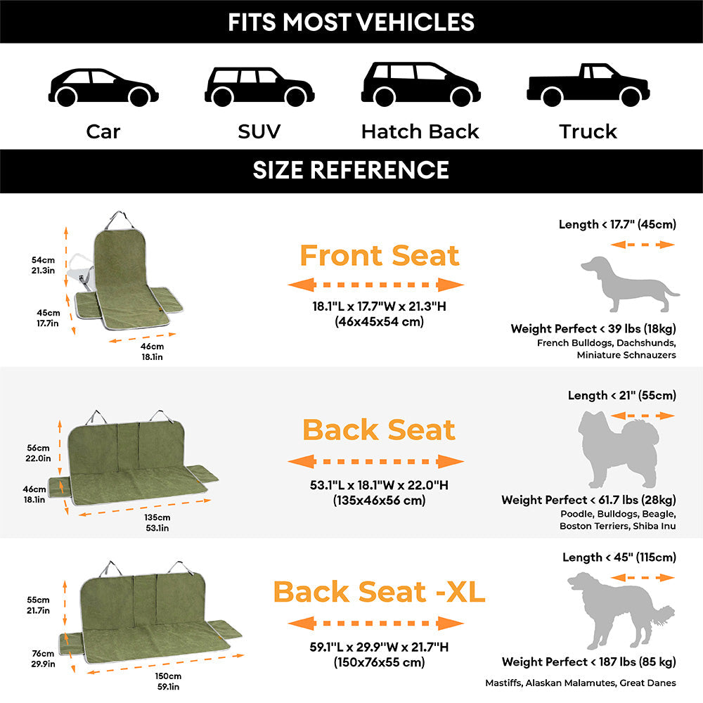 Durable pet car seat cover, essential pet accessory for dog travel