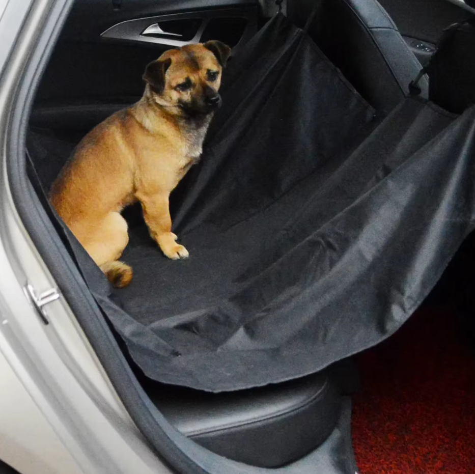 Unisex black waterproof car seat cover protects upholstery from dog hair