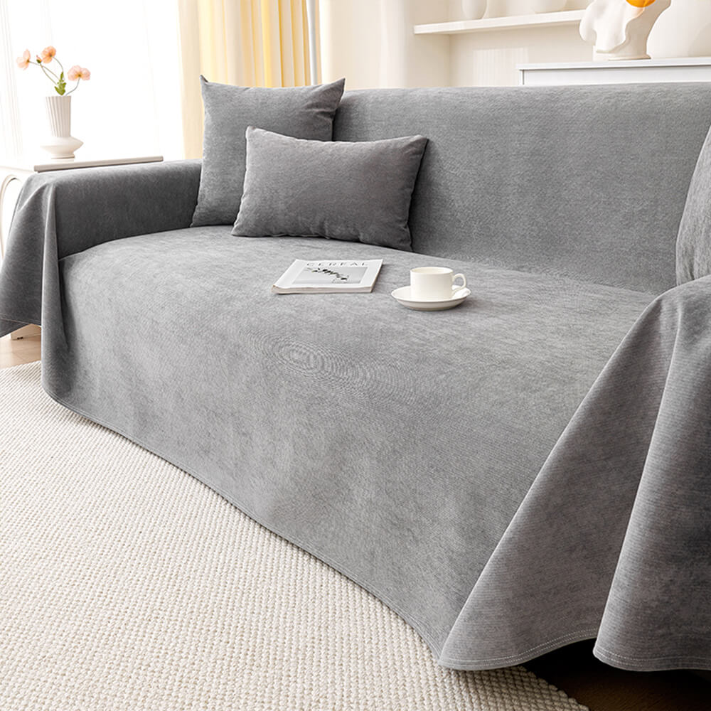 Aqua waterproof pet-friendly couch throw cover on a dark sofa, brightens home decor, scratch-resistant