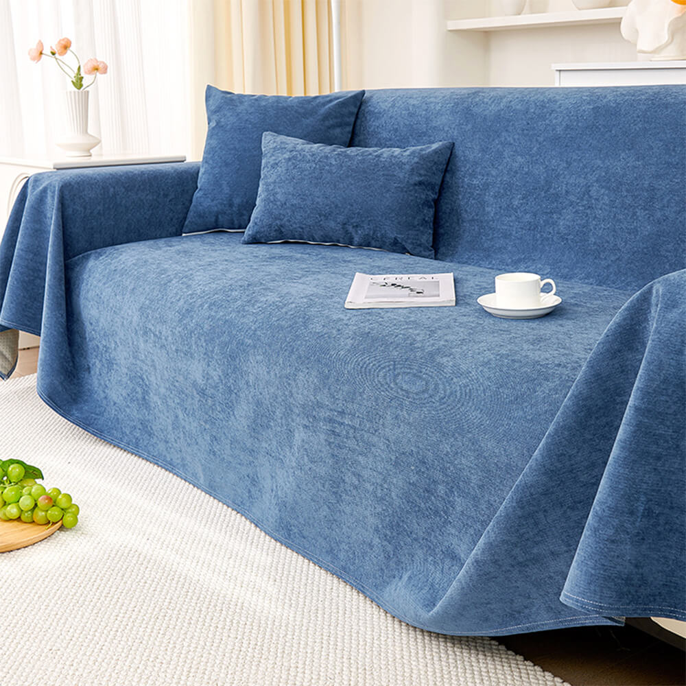 Close-up of the easy-clean surface of a waterproof pet-friendly scratch-resistant couch throw cover