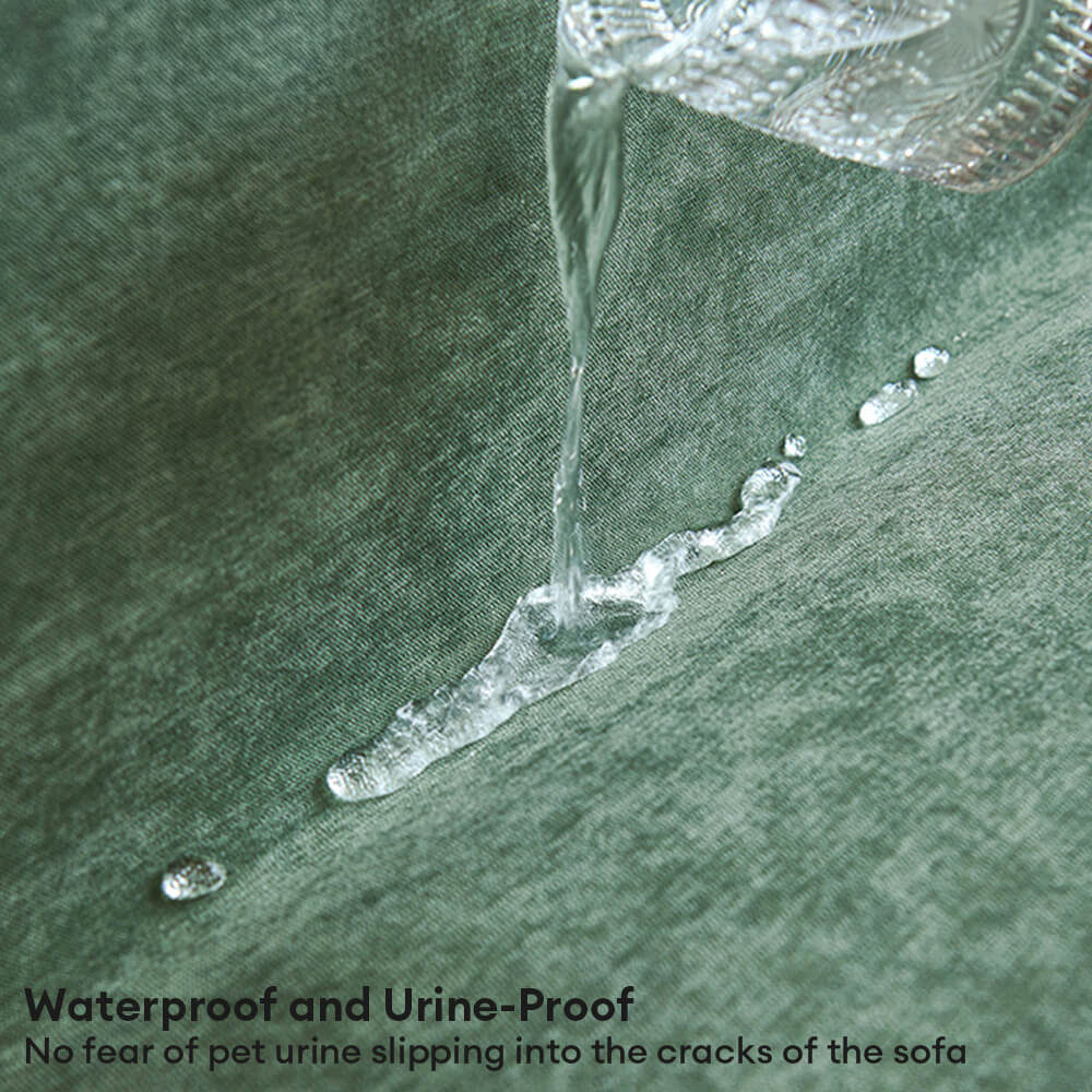 Detailed view of pet claw on scratch-resistant waterproof couch throw cover, proving durability