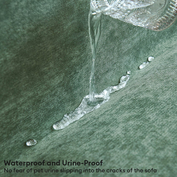 Detailed view of pet claw on scratch-resistant waterproof couch throw cover, proving durability