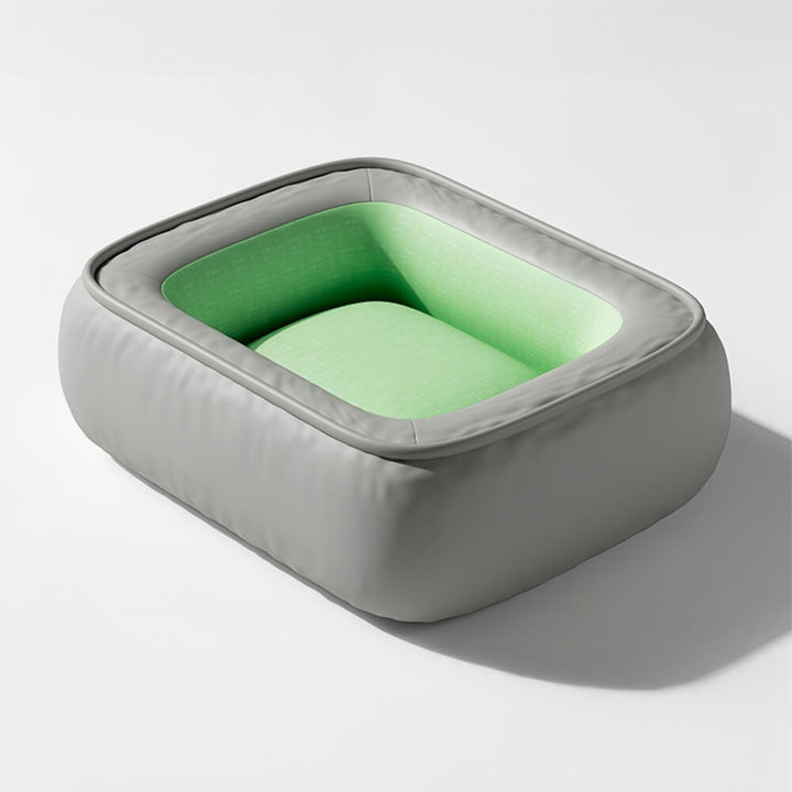 Premium PU leather dog bed, offering full support and waterproof protection for pets.
