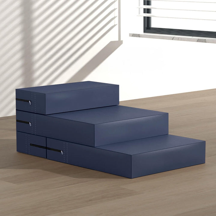 Close-up of waterproof PU leather pet stairs showing durable material and sturdy construction