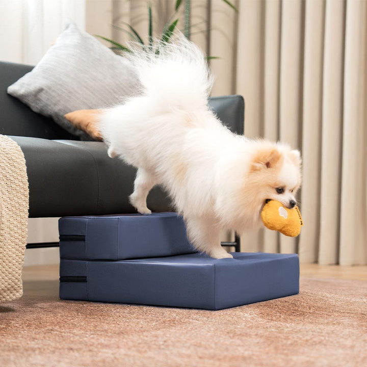Premium pet steps: waterproof faux leather, multi-level, joint support for all pets.