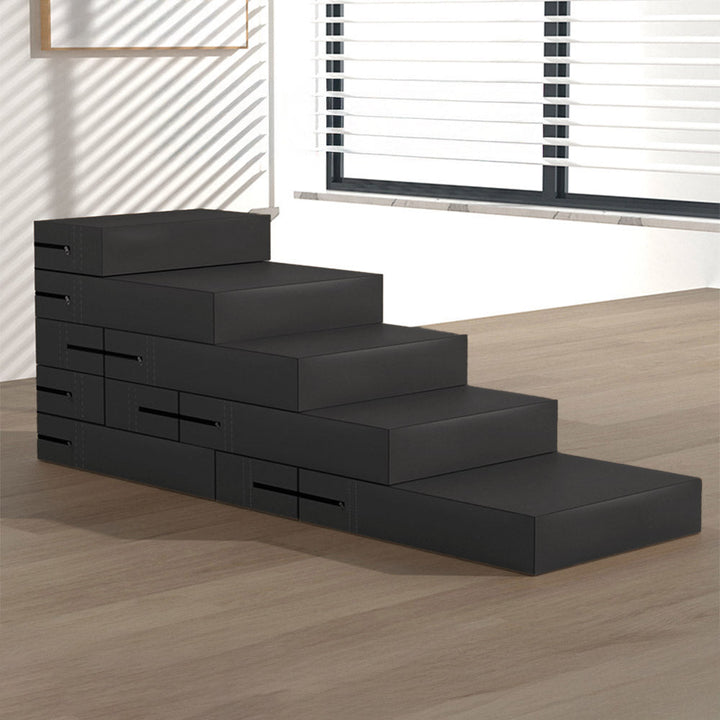 Pet support: multi-level stairs, waterproof faux leather, enhancing pet access and health.