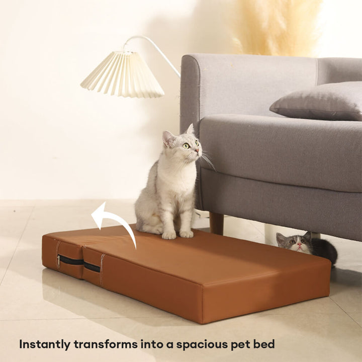 Durable pet steps, waterproof PU leather, multiple levels for small to medium pets.