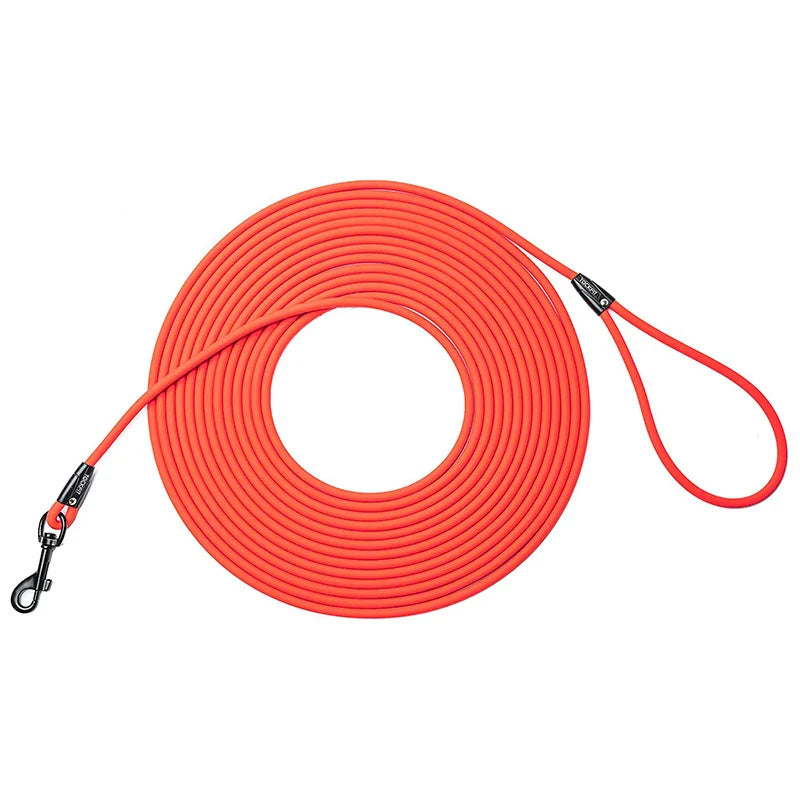 Set of colorful waterproof PVC dog leashes, odor-resistant pet gear for safe and fun all-weather dog walks.