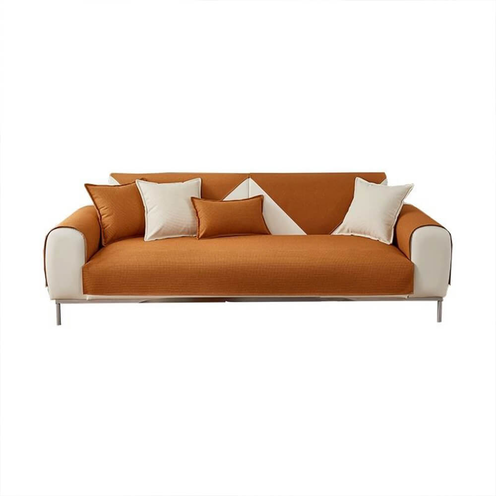 Waterproof pet sofa cover in a modern pattern, enhancing decor while providing robust furniture protection.