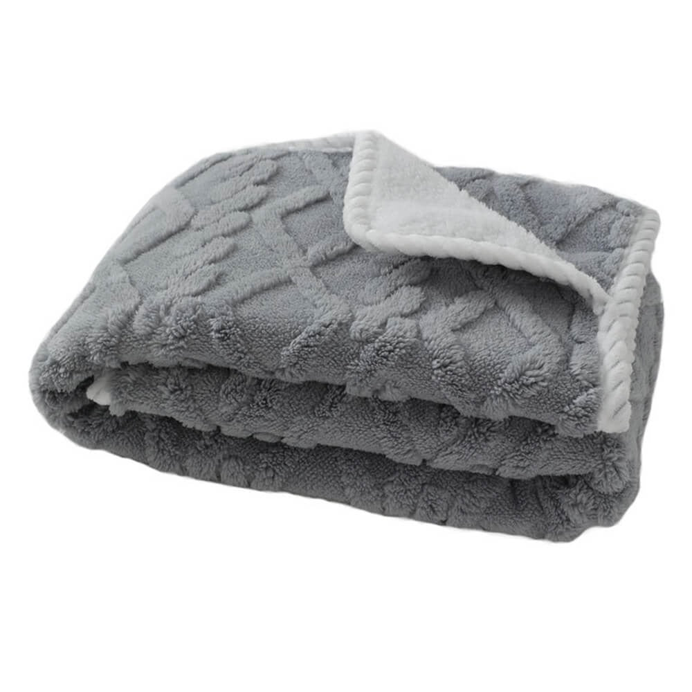 Grey waterproof pet blanket, New4, soft fleece for dogs, cozy and easy to clean
