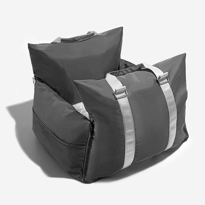 Stylish waterproof dog car seat, black, ideal for small dogs, a must-have travel accessory.