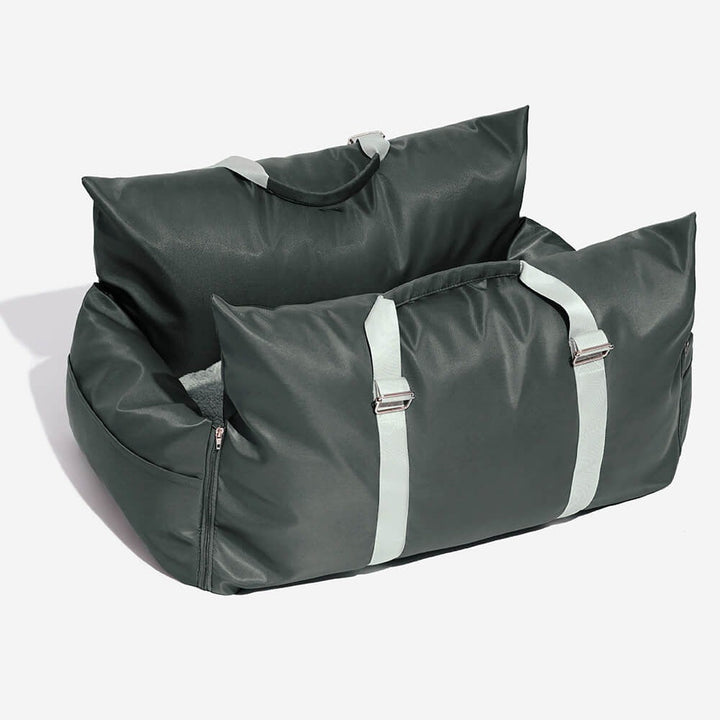 Luxurious waterproof travel dog bed for car, offers secure and comfortable ride for pets.