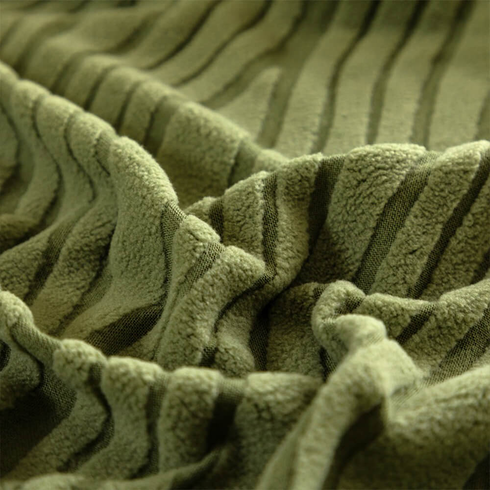 Pet friendly gray couch cover with elegant wave jacquard pattern, washable fabric