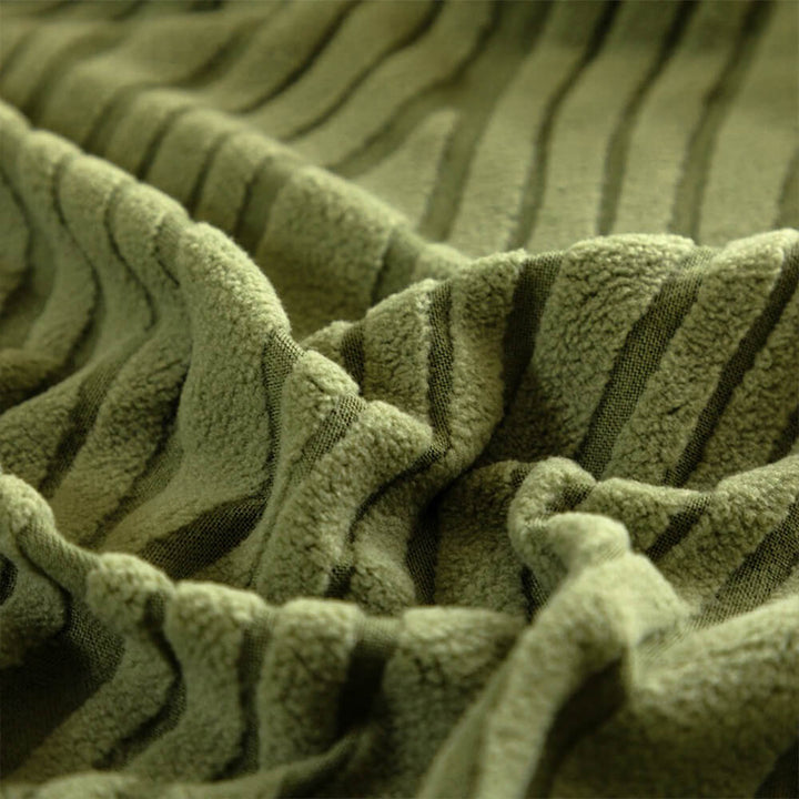 Pet friendly gray couch cover with elegant wave jacquard pattern, washable fabric