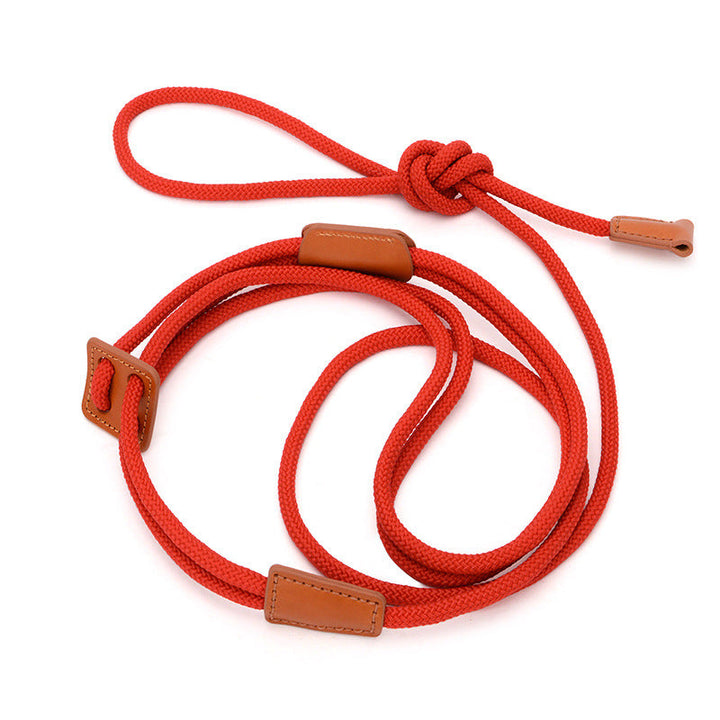 Training dog leash, purple nylon, weatherproof design for all outdoor conditions. Pet supplies.