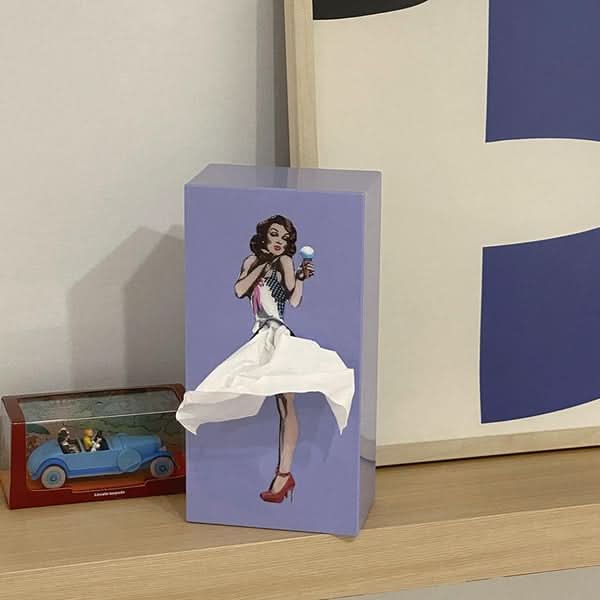 Stylish whimsical tissue box dispenser, perfect for adding a playful touch to your home accessories.