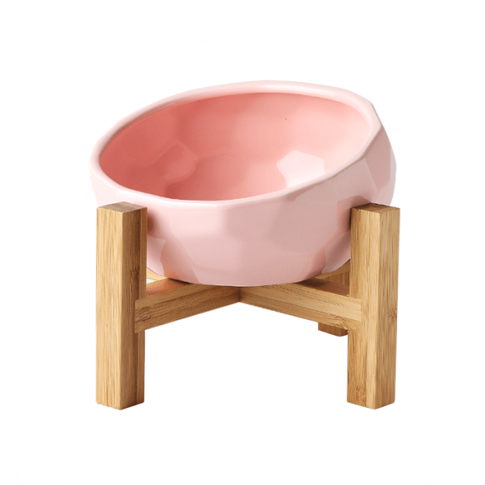 White ceramic pet food bowl for dogs and cats, hygienic design, modern feeding dish