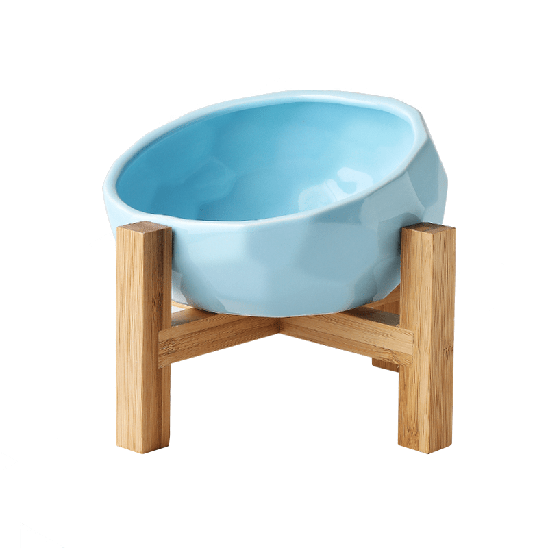 Stylish ceramic dog and cat bowl, emphasizing its easy-clean and durable material