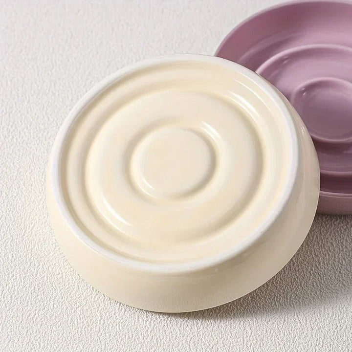 Dishwasher safe ceramic cat bowl, interactive slow feeder design