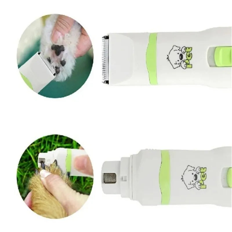 White electric pet hair clippers set for unisex dog and cat grooming, professional animal care.