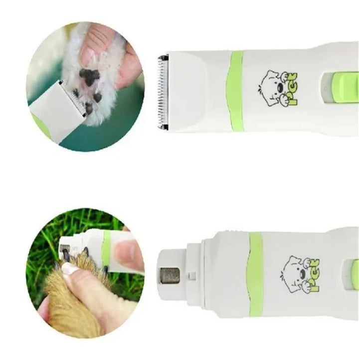White electric pet hair clippers set for unisex dog and cat grooming, professional animal care.