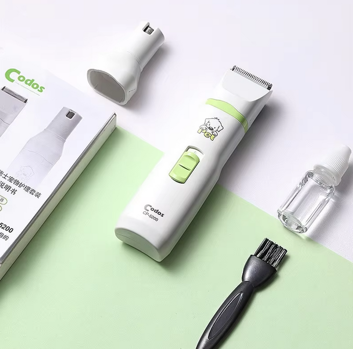 Durable white electric pet grooming clippers designed for smooth and precise animal hair cuts.