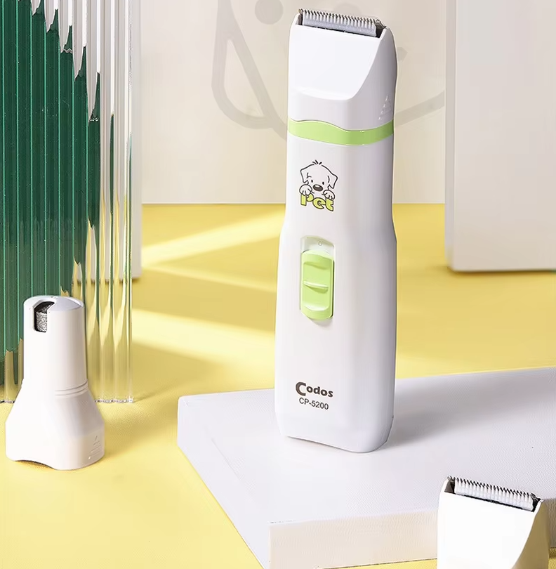Unisex pet supplies: white electric hair clippers for quiet and safe dog and cat grooming.