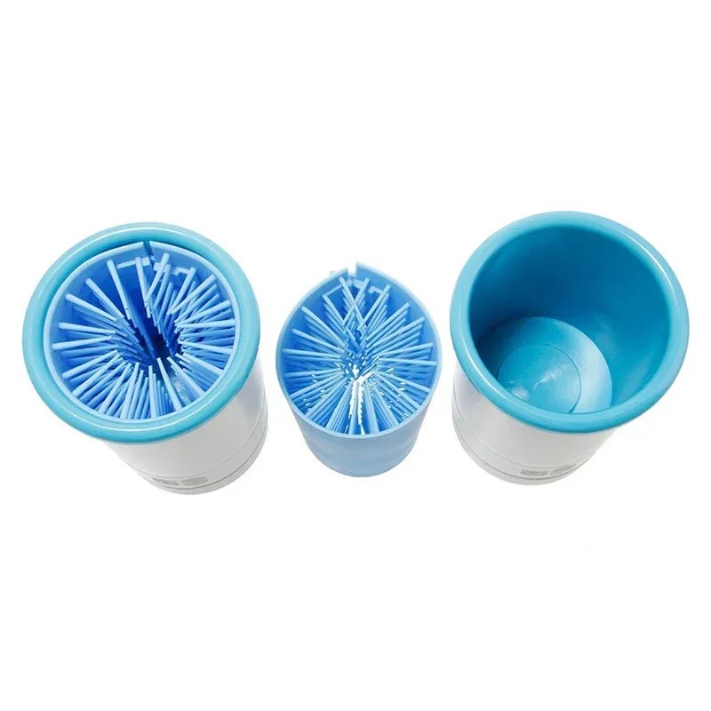 Electric pet paw cleaner with ergonomic design and silicone brush, perfect for quick cat or dog paw hygiene.