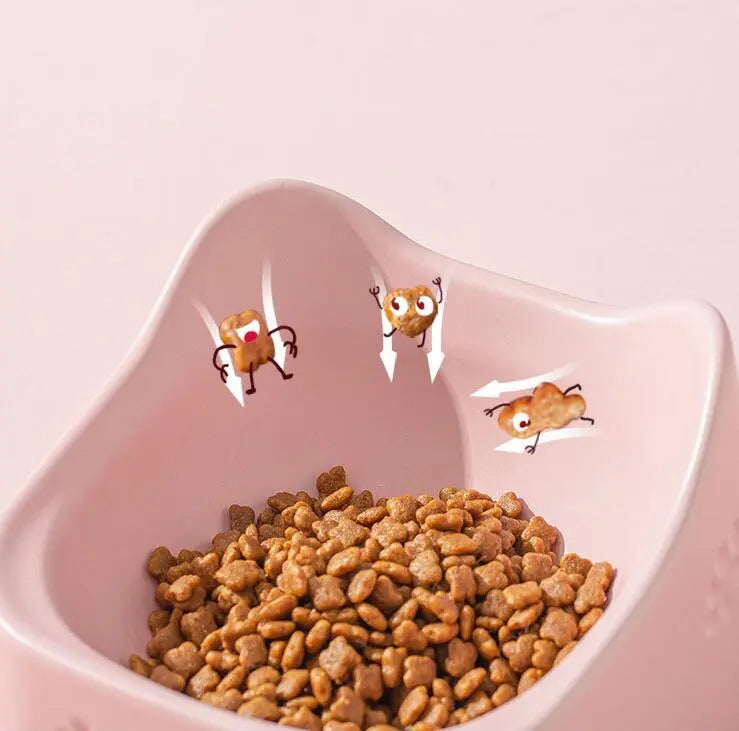Raised black cat bowl with non-slip base, promoting healthy eating for pets, modern design