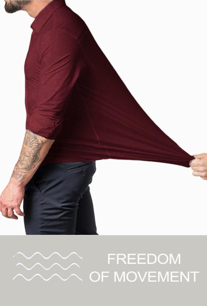 Professional men's slim fit dress shirt, easy care & formal.