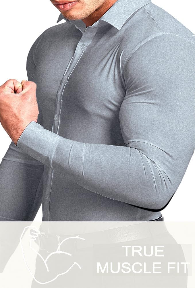 Black slim fit wrinkle-free shirt for men's office wear.