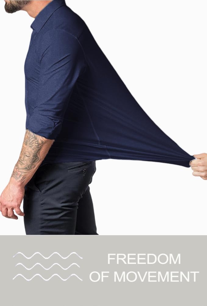Men's fashion slim fit dress shirt, wrinkle-free & versatile.