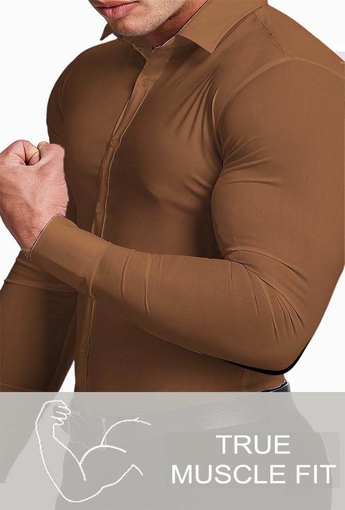 Close-up of collar on a men's black slim fit dress shirt.