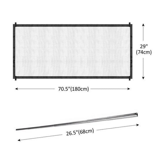 Pressure mounted pet safety gate with a secure latch, ideal for pets, no drilling required