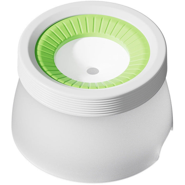 Close-up of innovative leak-proof pet water bowl, showcasing the splash-proof design for home or car use.