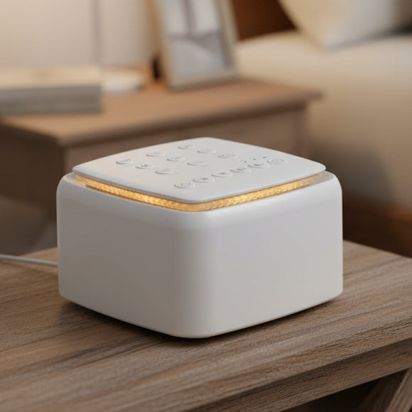 White noise sound machine for deep sleep and relaxation. Features multiple soothing sounds for adults and kids.