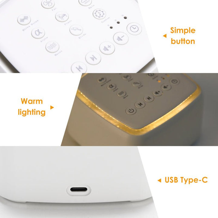 White noise sleep machine for insomnia relief & enhanced focus. Ideal for home, nursery, or office relaxation.