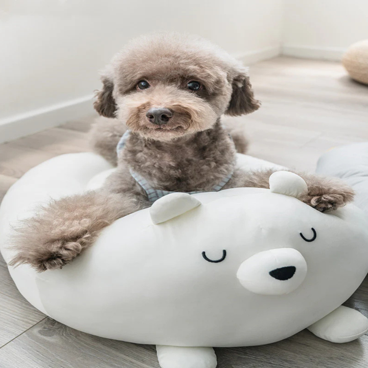 Noko Pets off-white cooling pet kennel, polar bear design, perfect summer bed furniture for small dogs