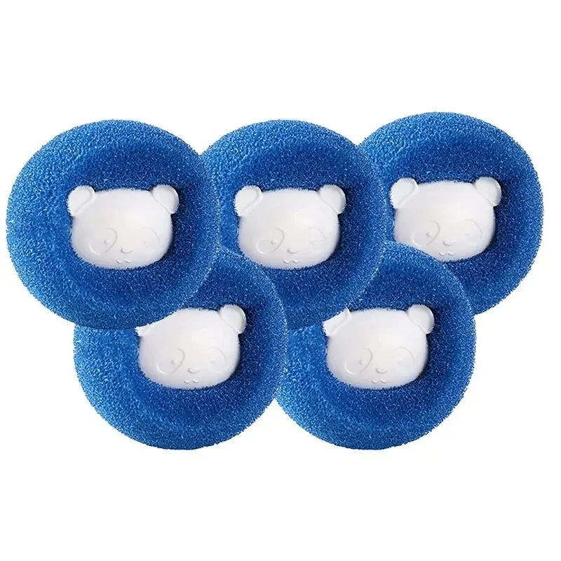 Packaging showing a set of reusable pet hair remover laundry balls, an essential anti-tangle accessory.