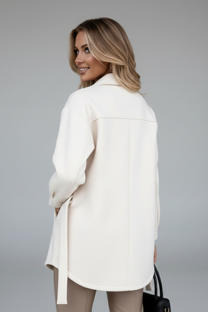 Stylish black women's shirt jacket, button-front, long sleeve, versatile for effortless layering.