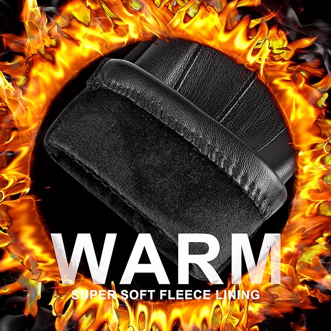 Elegant men's suede winter gloves with wool lining, touchscreen functionality for ultimate winter comfort.
