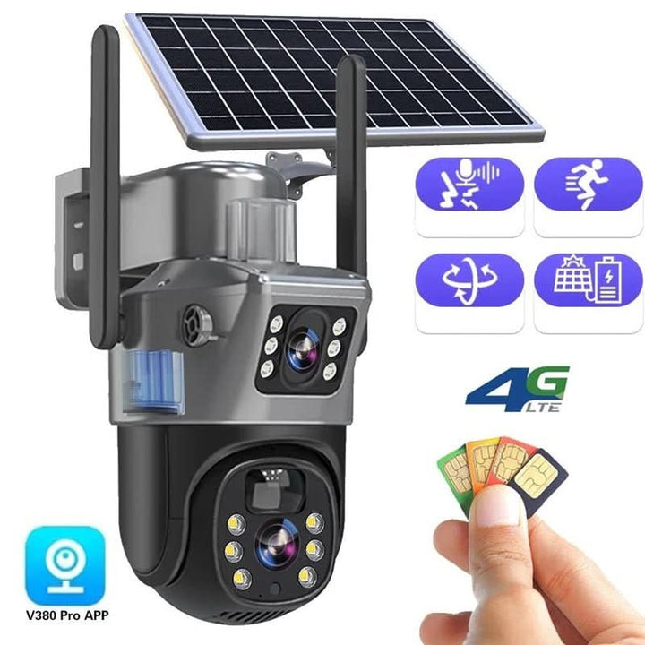Weatherproof IP66 wireless 4K outdoor security camera, solar-charged for robust home protection.