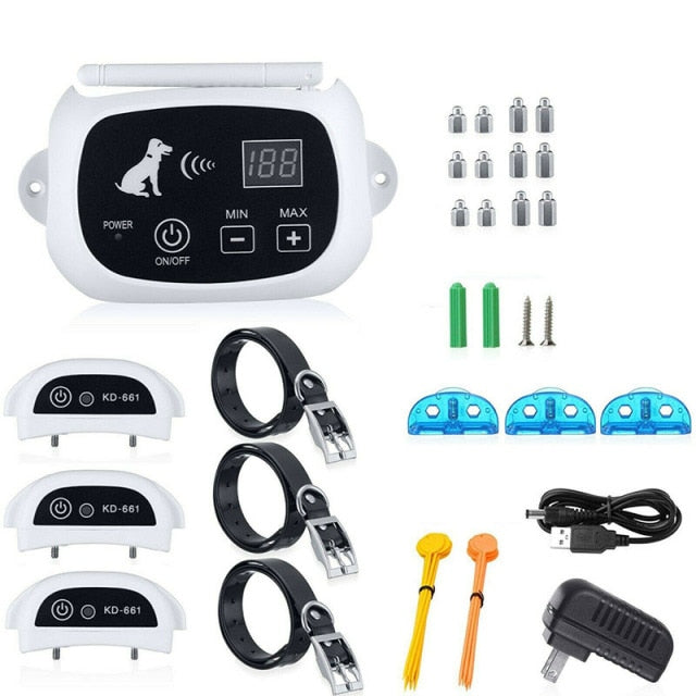 Adjustable wireless pet fence, secure boundary for dogs in outdoor spaces