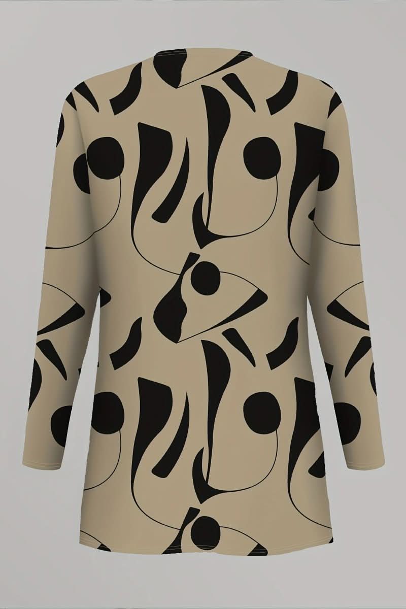 Stylish women's abstract print 3-piece set, a modern and comfortable coordinated outfit for casual wear.