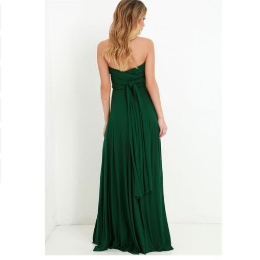 Adaptable women's formal maxi dress. Versatile long evening gown for parties & special occasions. Effortless.