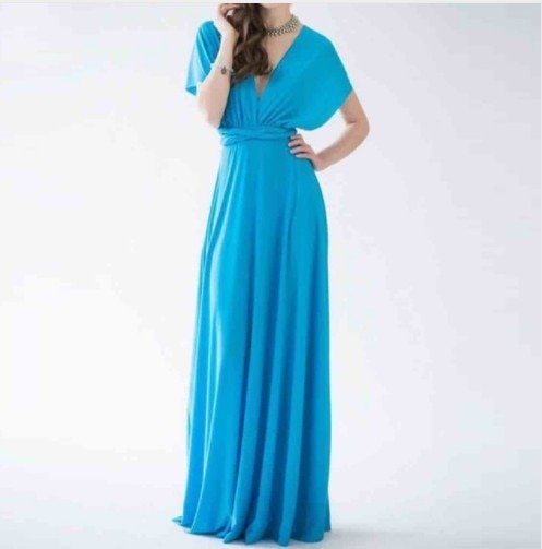 Multi-way convertible maxi dress for women, perfect as a party or evening gown. Versatile & elegant fashion.