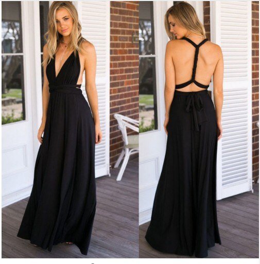 Stylish adaptable long dress for women, a versatile choice for formal & party events. Effortless fashion.
