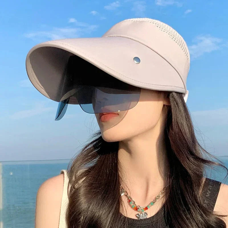 Women's adjustable cycling sun visor for outdoor sports and summer activities.