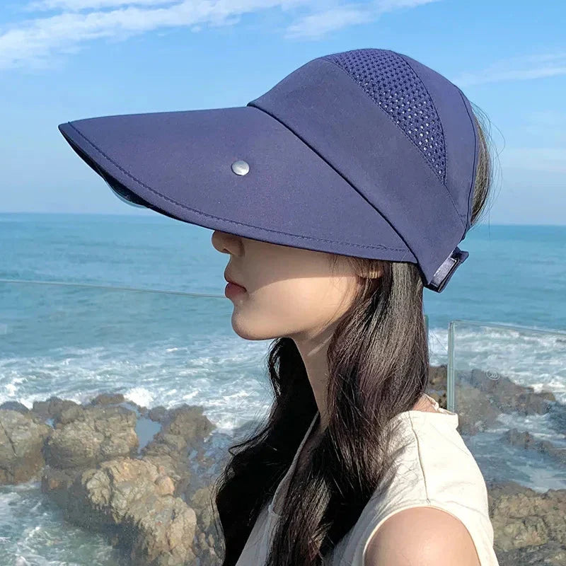 Stylish women's outdoor cycling visor, adjustable for sports & summer activities.